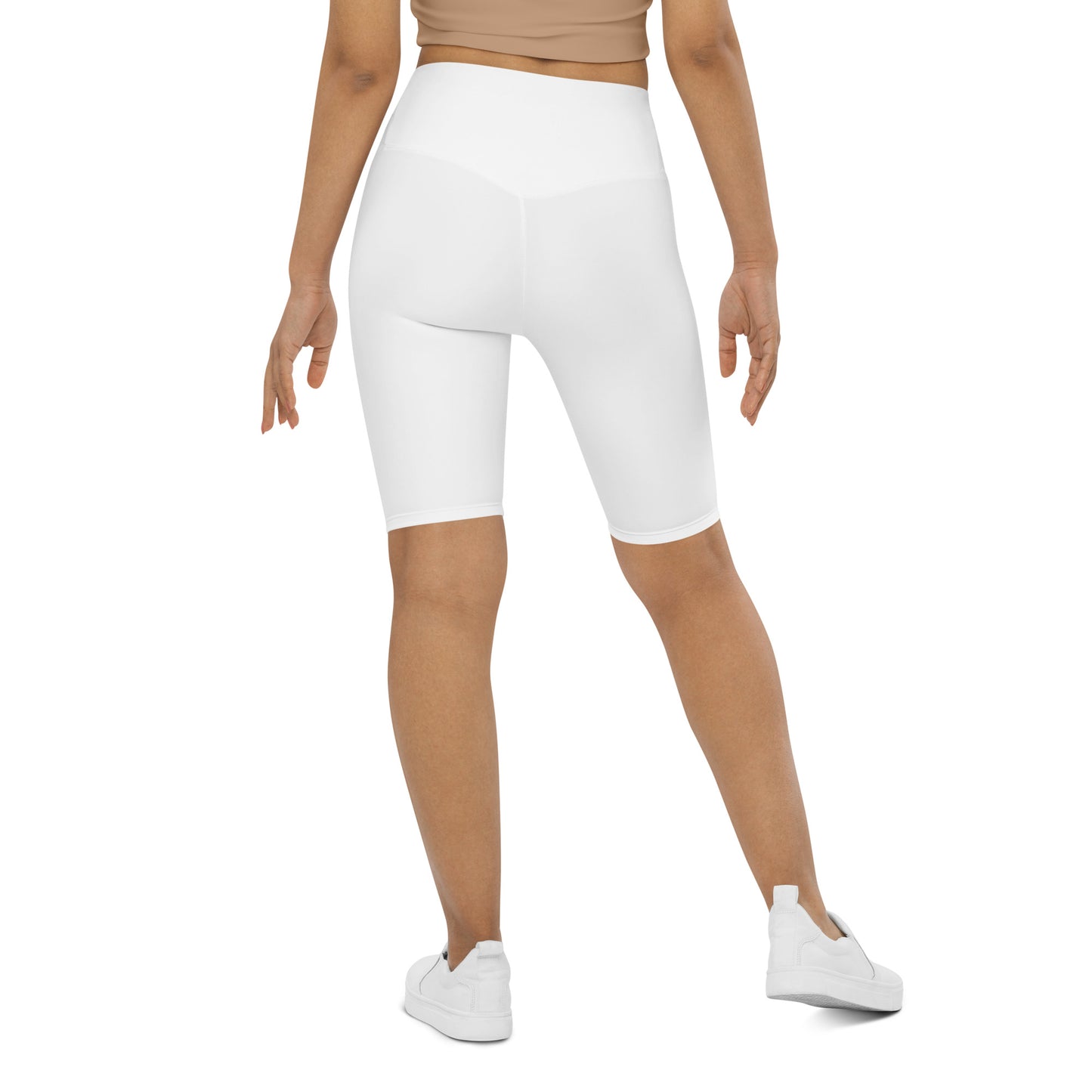 White High-Rise Biker Shorts - Activewear Well