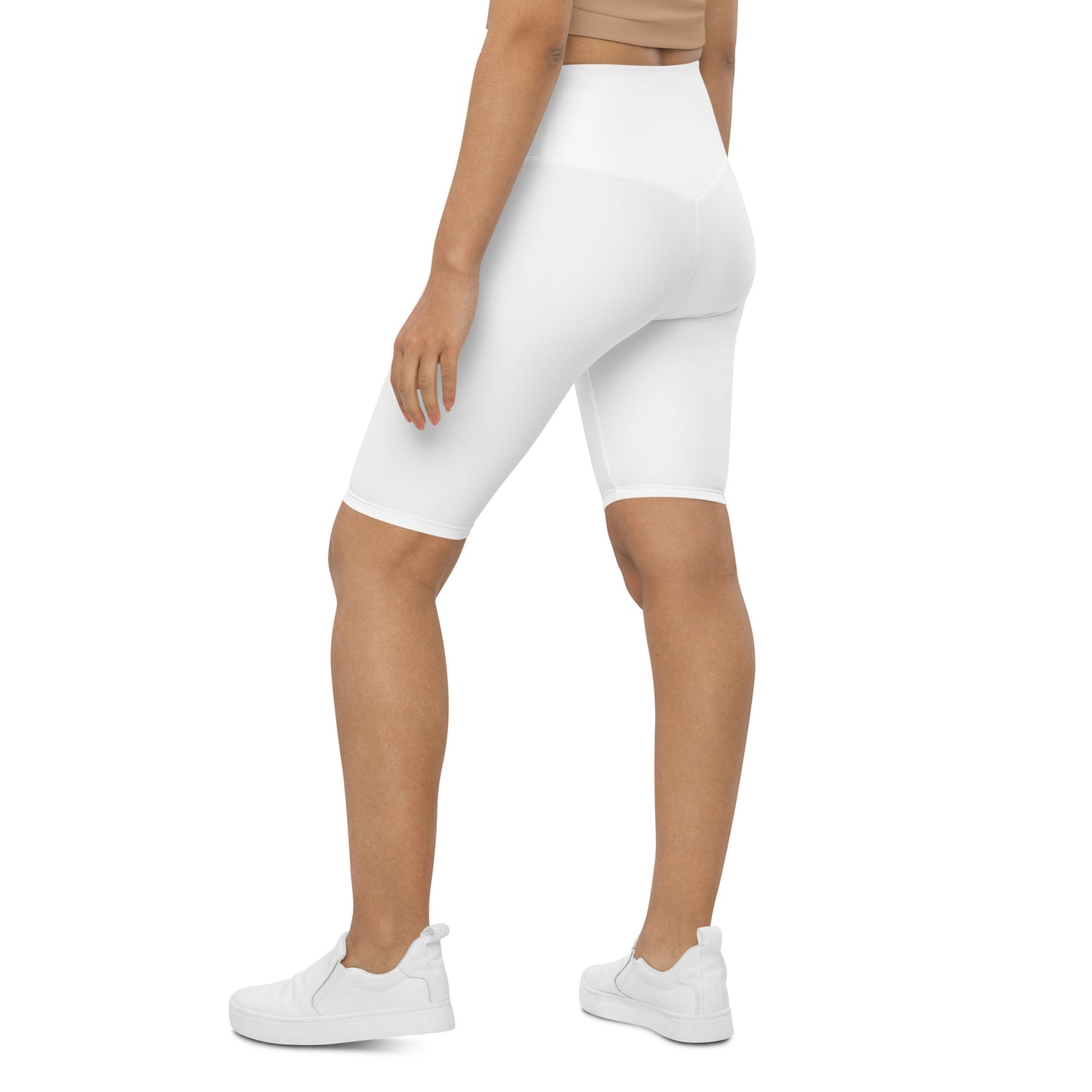 White High-Rise Biker Shorts - Activewear Well