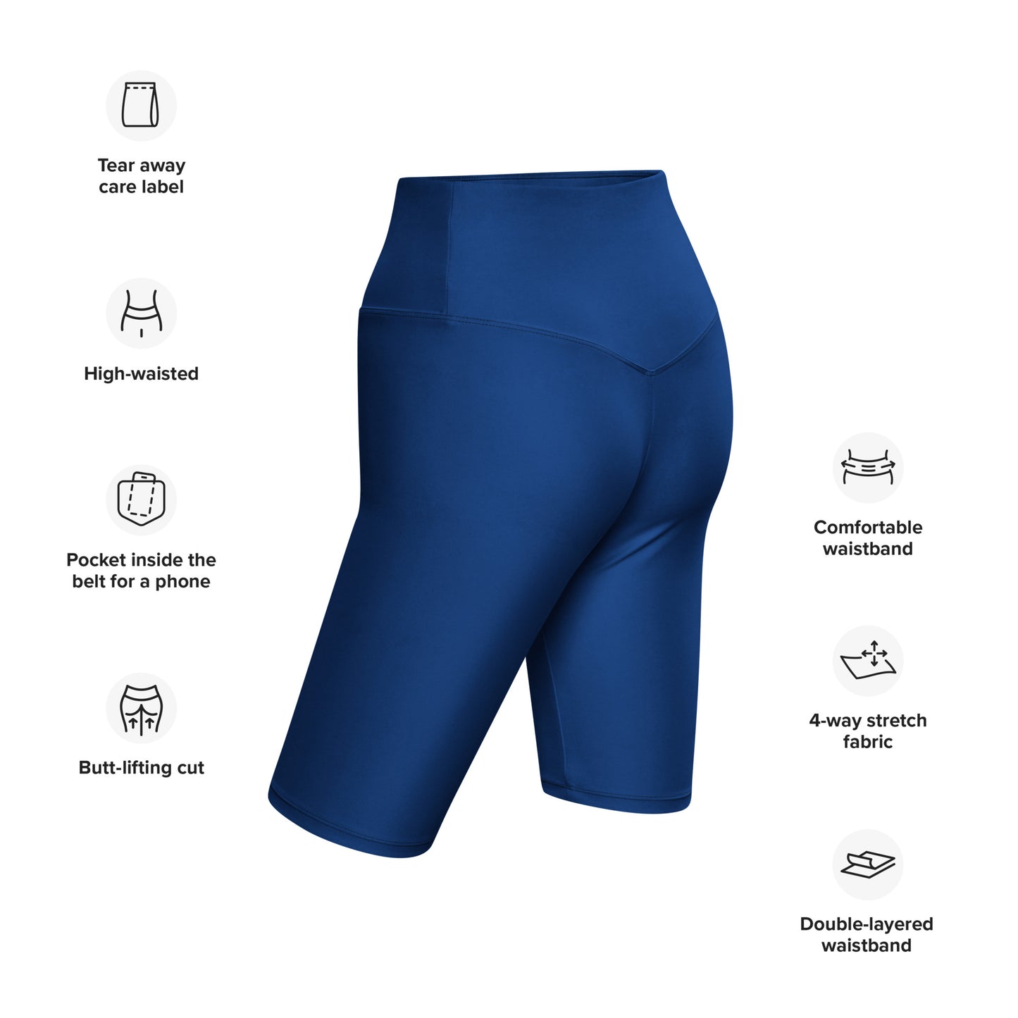 Royal Blue High-Rise Biker Shorts - Activewear Well
