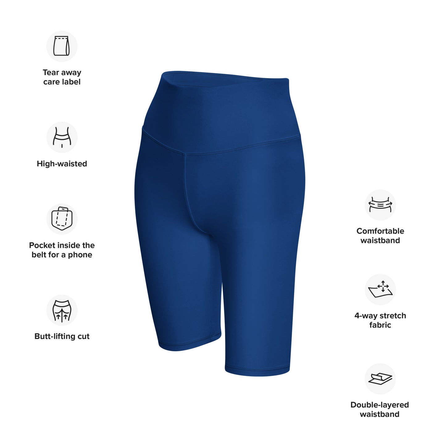 Royal Blue High-Rise Biker Shorts - Activewear Well