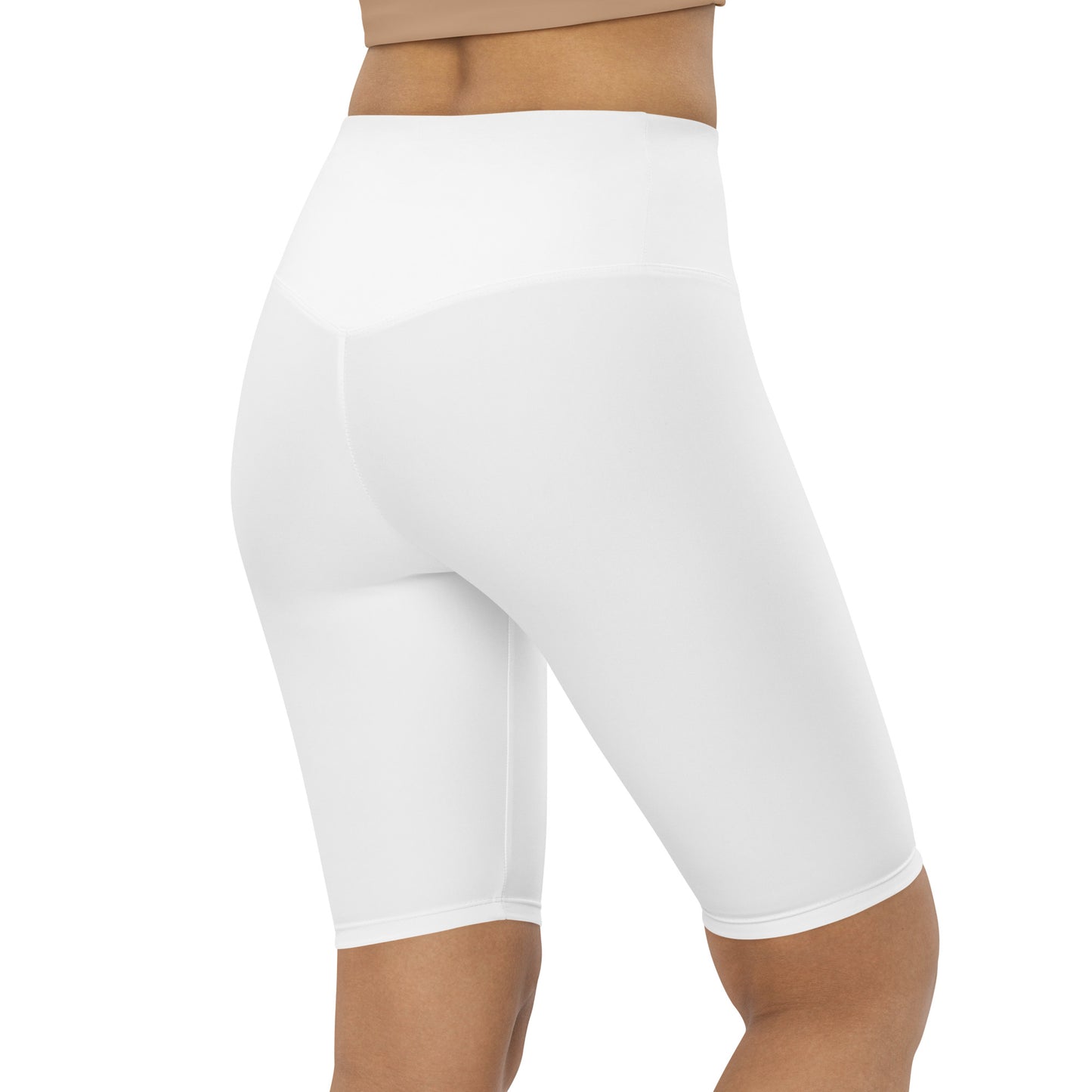 White High-Rise Biker Shorts - Activewear Well