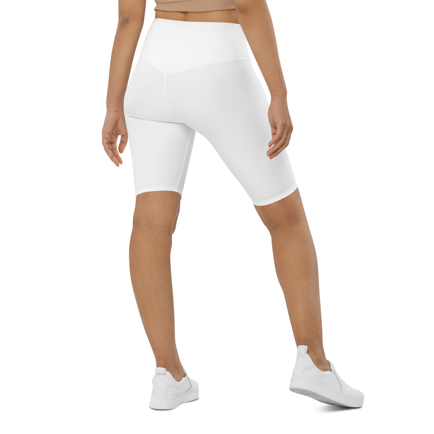 White High-Rise Biker Shorts - Activewear Well