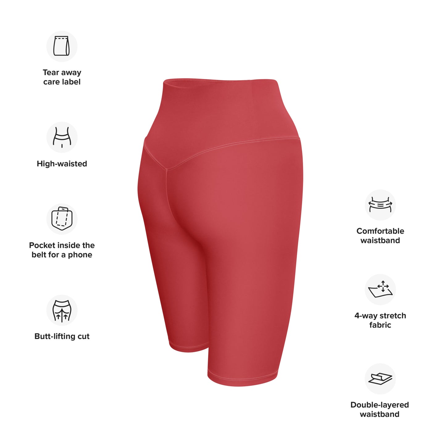 Rose Gold High-Rise Biker Shorts - Activewear Well
