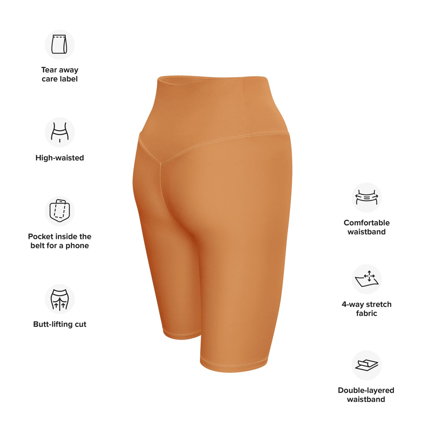 Sepia High-Rise Biker Shorts - Activewear Well