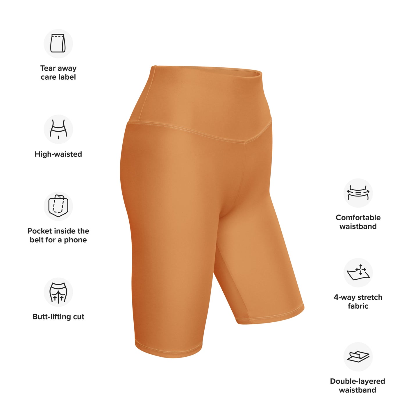 Sepia High-Rise Biker Shorts - Activewear Well