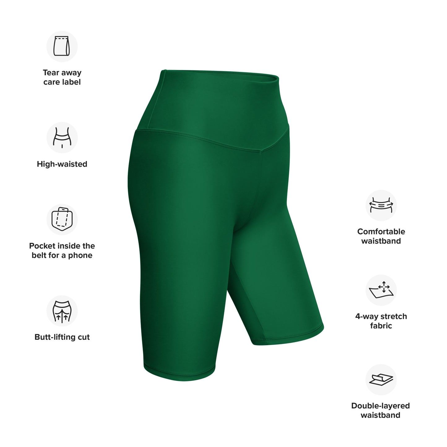 Green High-Rise Biker Shorts - Activewear Well
