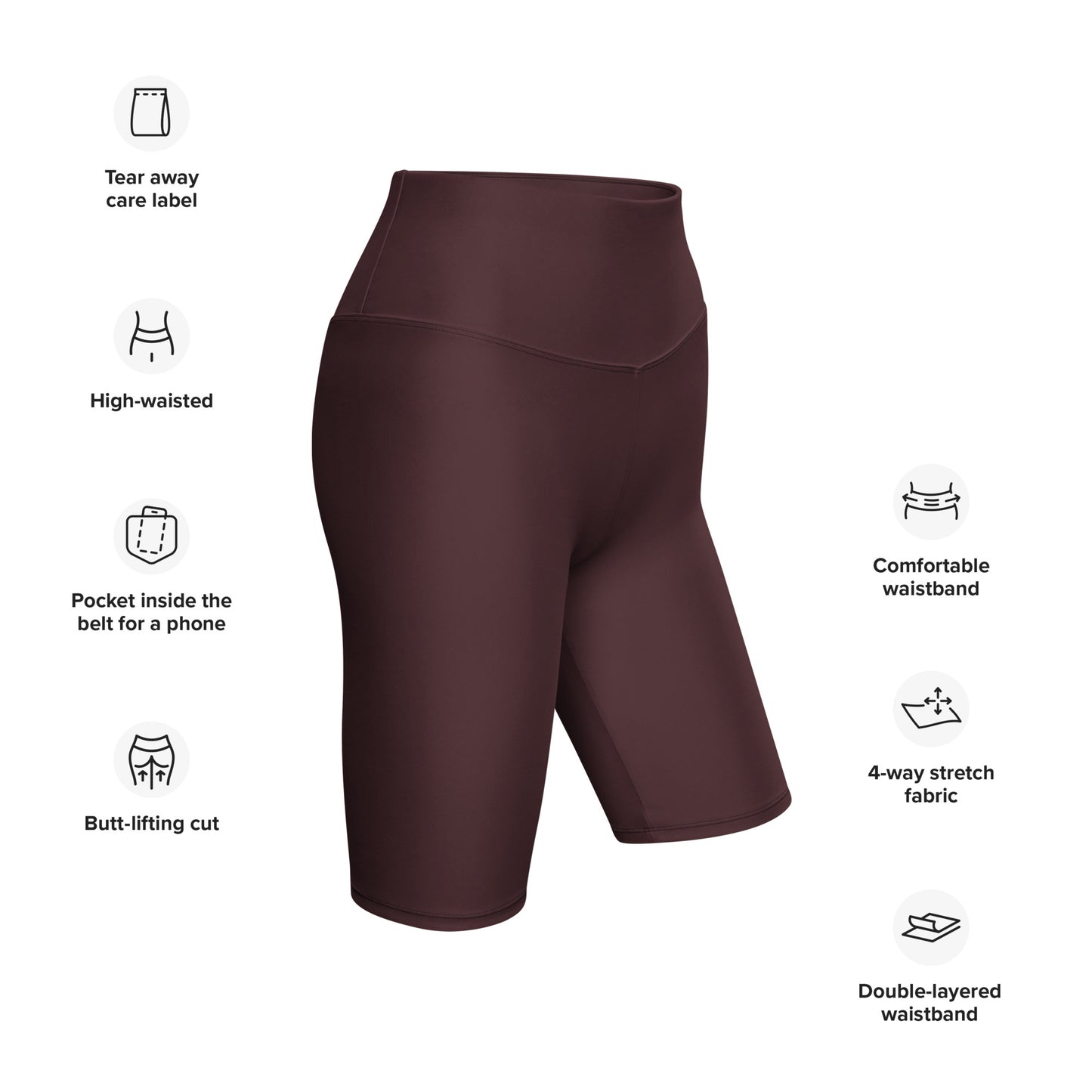 Espresso High-Rise Biker Shorts - Activewear Well