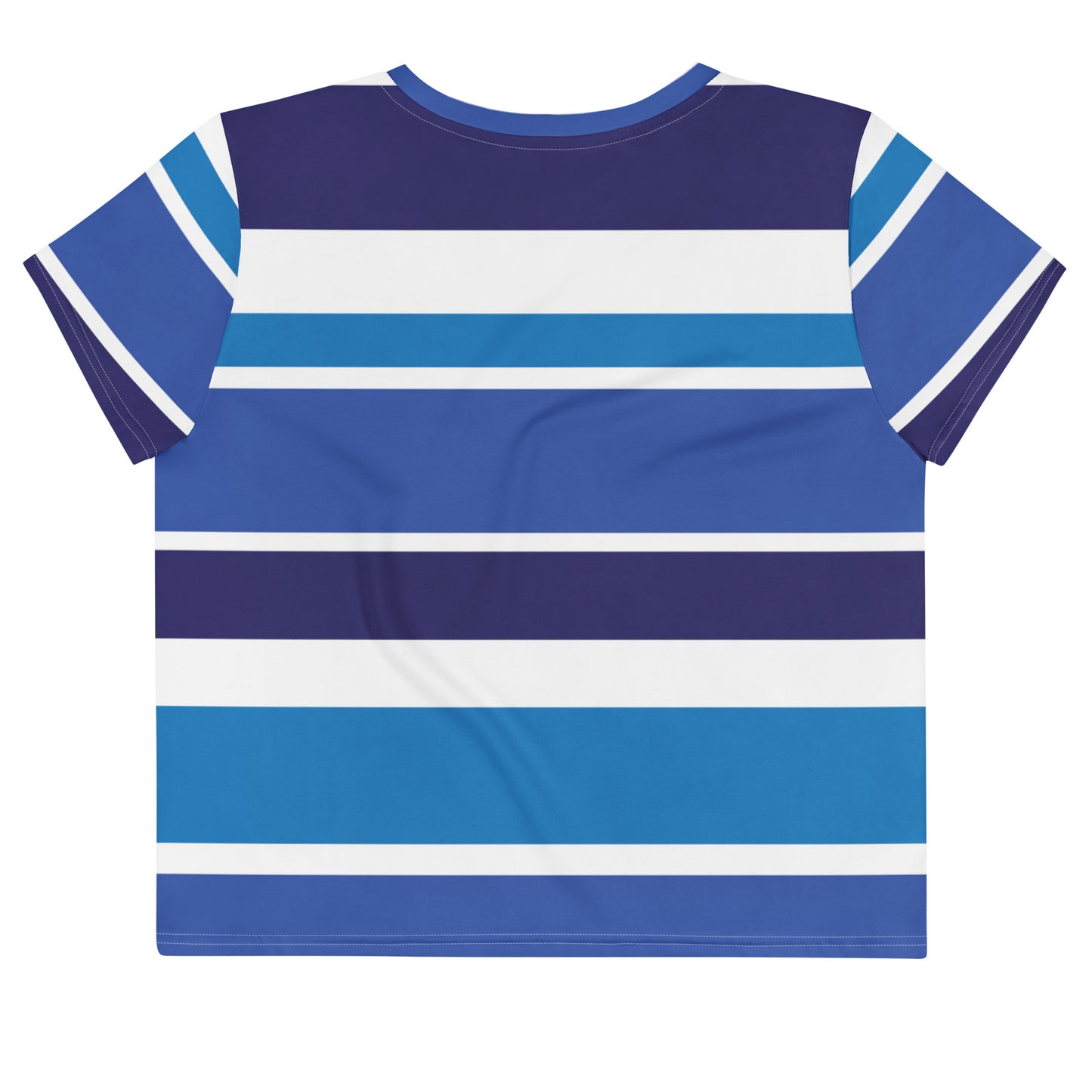 Women's Blue Striped Crop Tee - Activewear Well