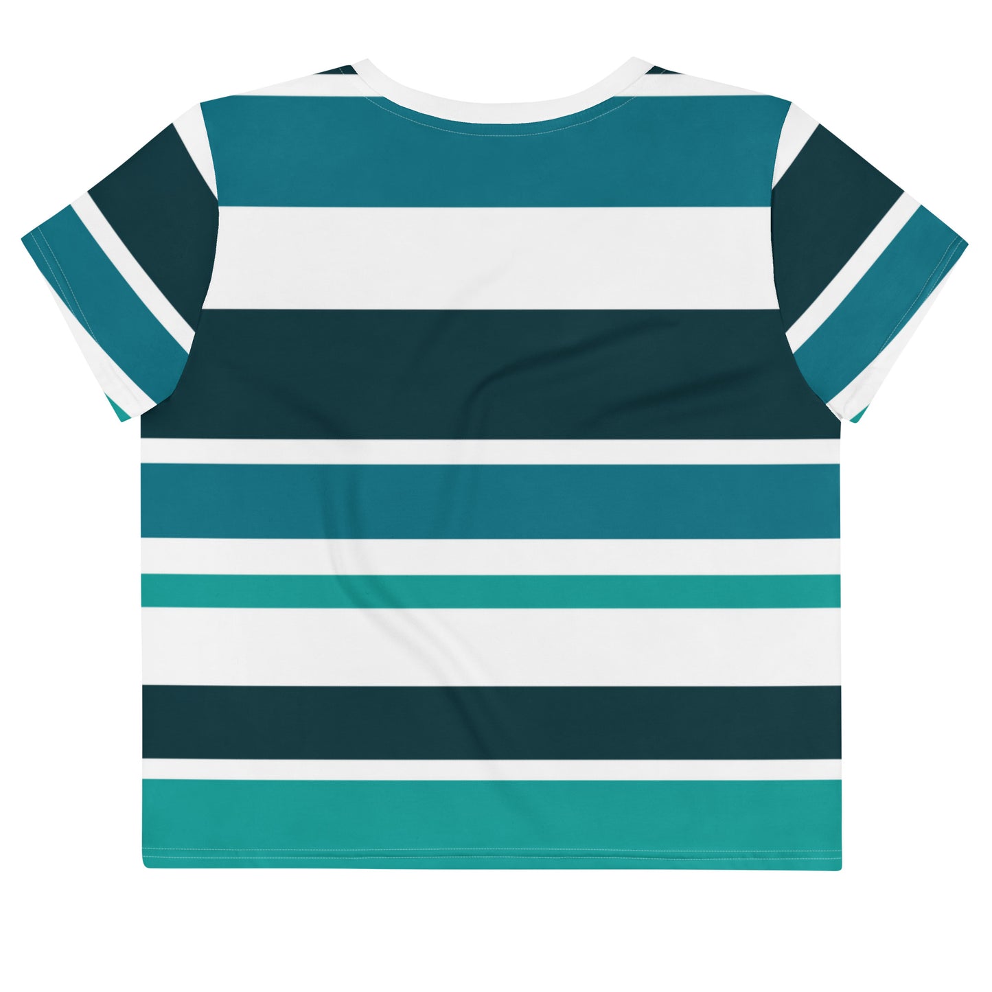 Women's Green Striped Crop Tee - Activewear Well