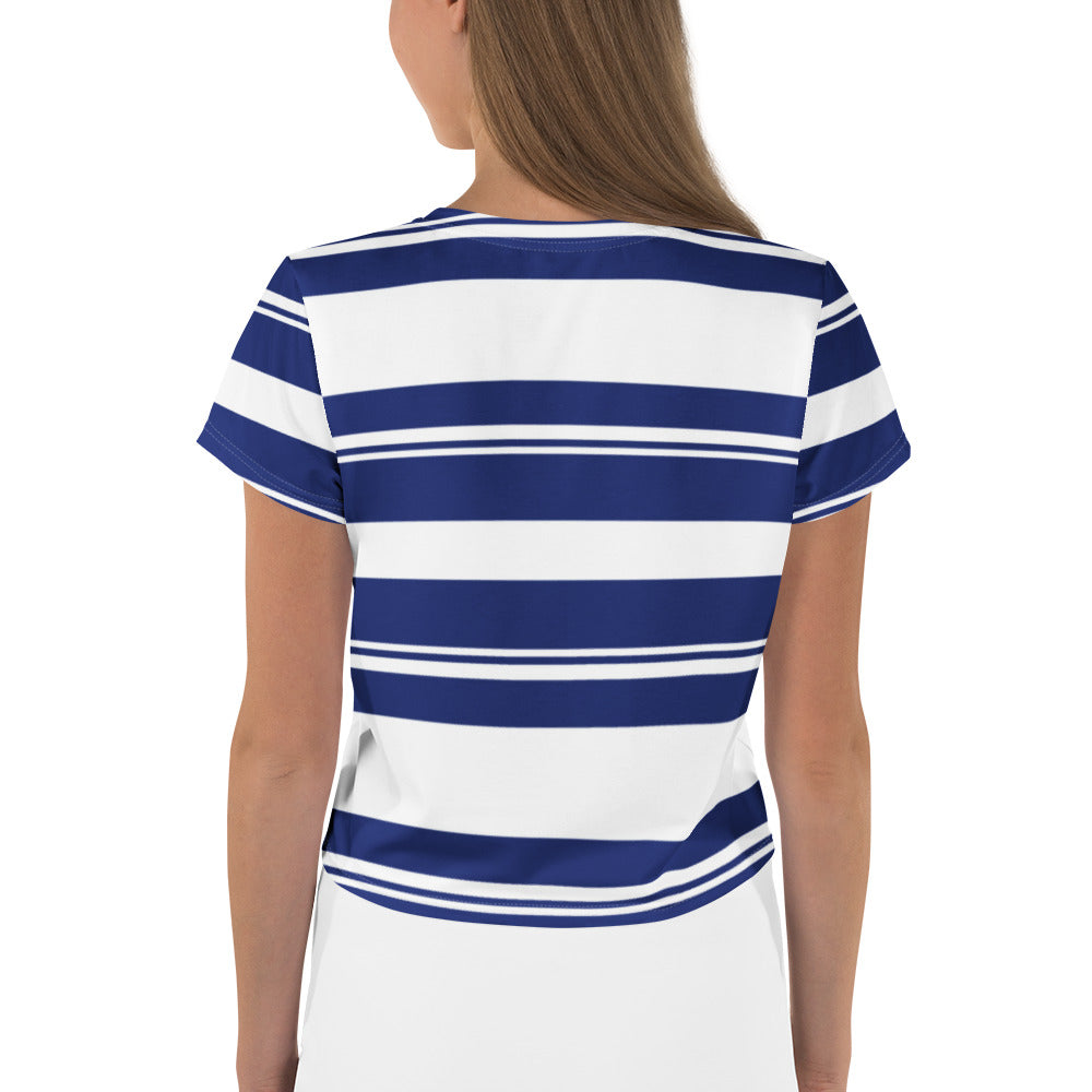 Women's Striped Crop Tee - Activewear Well
