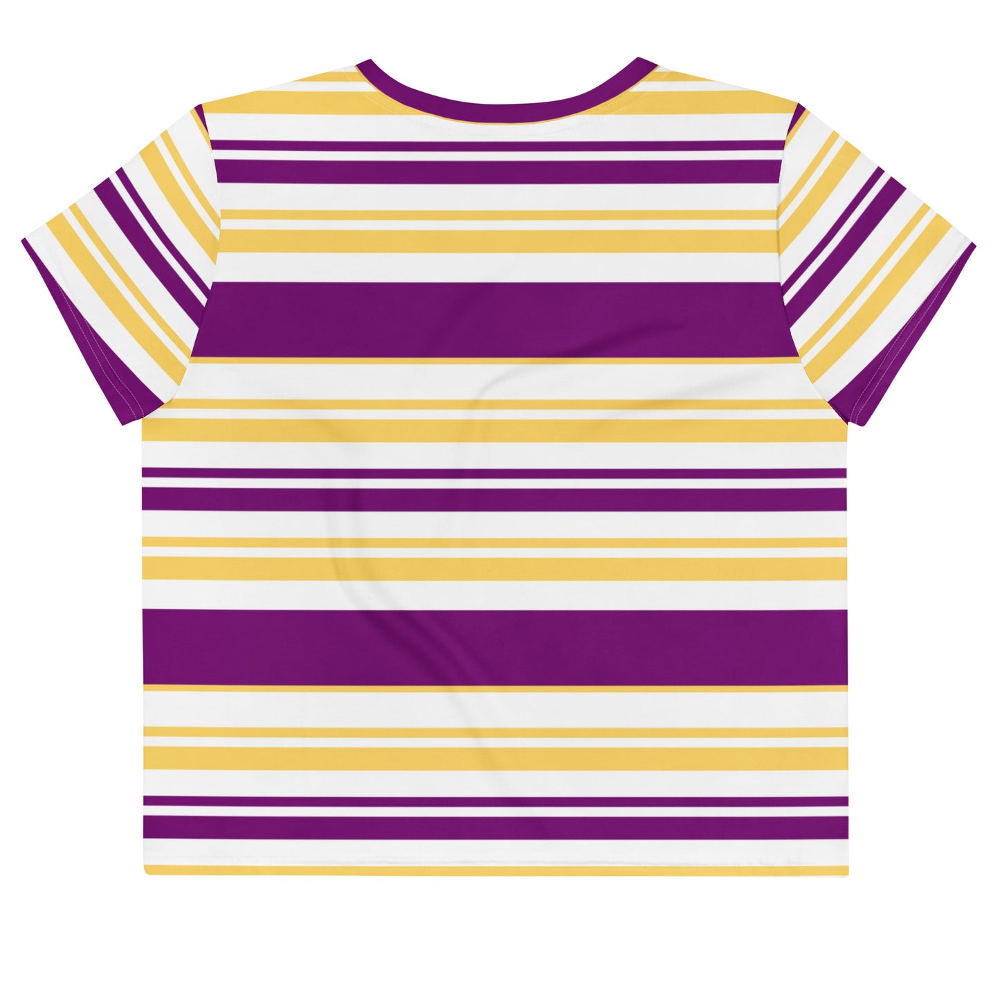 Women's Purple Striped Crop Tee - Activewear Well