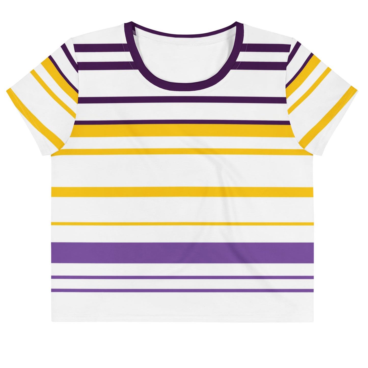 Women's Yellow Striped Crop Tee - Activewear Well