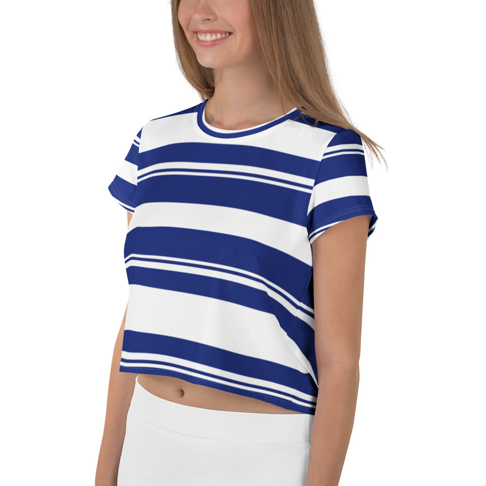 Women's Striped Crop Tee - Activewear Well