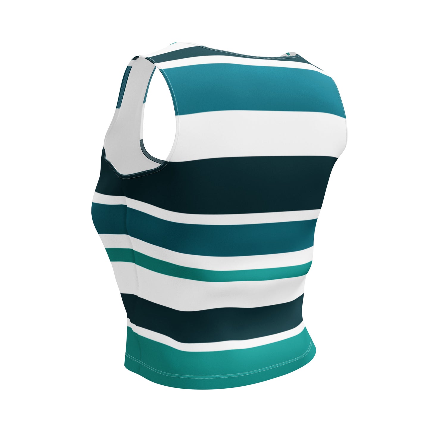 Women's Green Striped Crop Top - Activewear Well