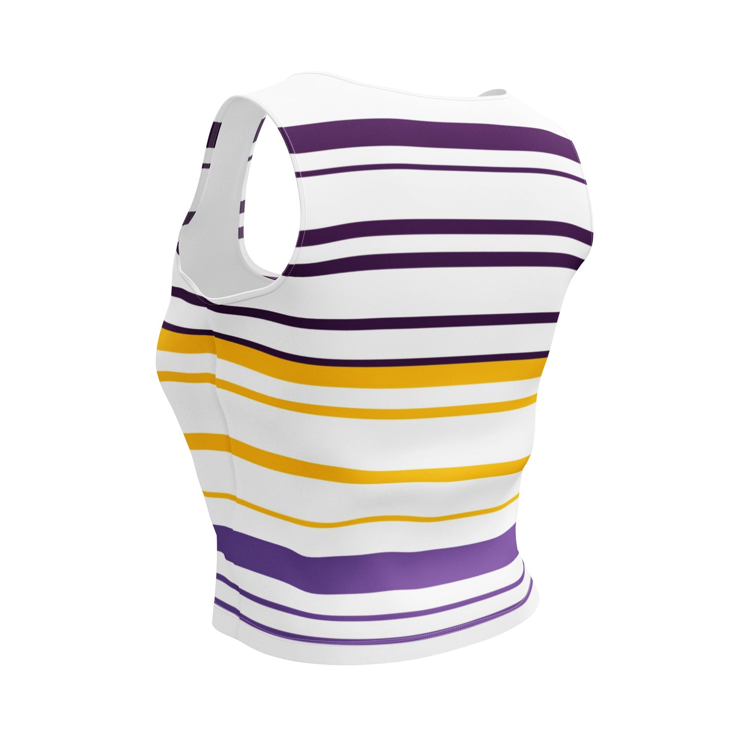 Women's Yellow Striped Crop Top - Activewear Well