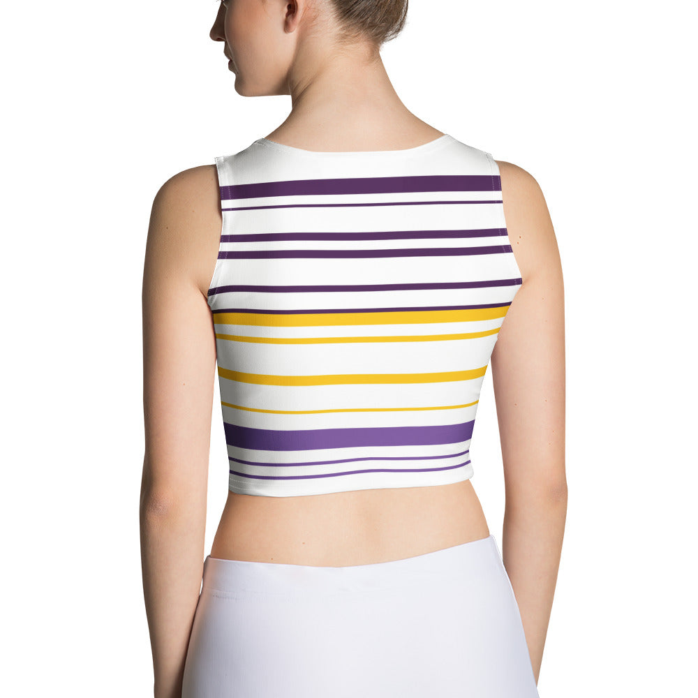 Women's Yellow Striped Crop Top - Activewear Well