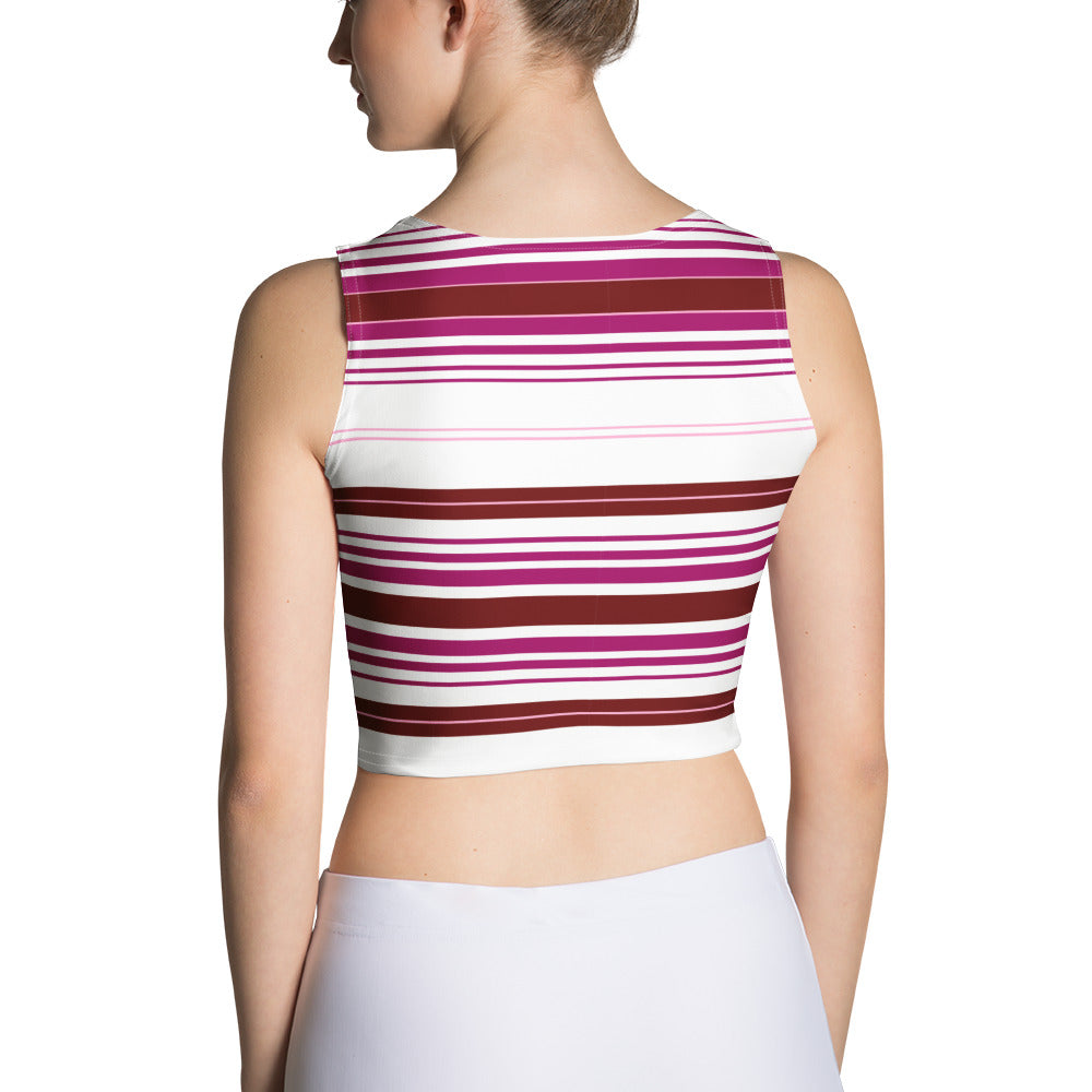 Women's Purple Striped Crop Top - Activewear Well