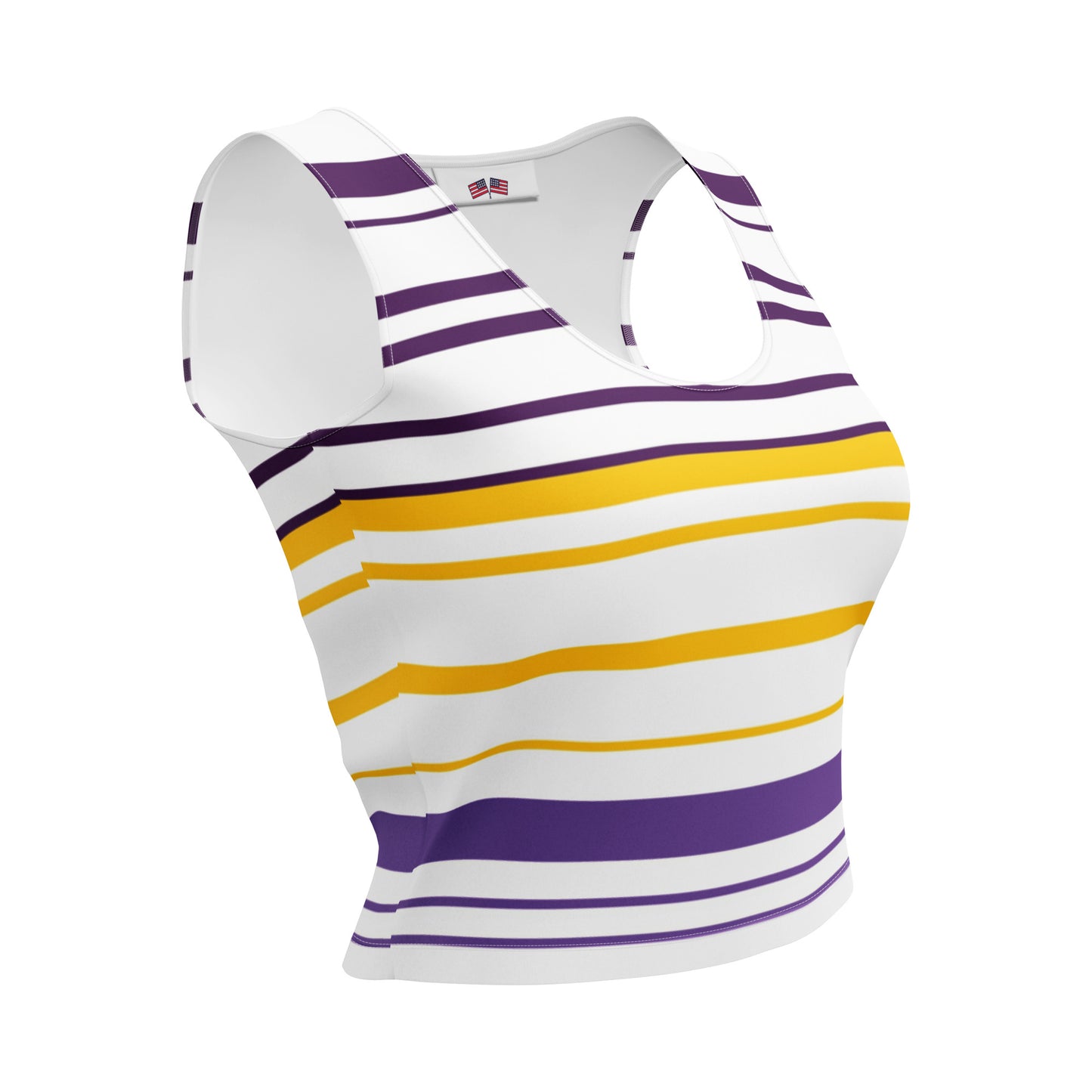 Women's Yellow Striped Crop Top - Activewear Well
