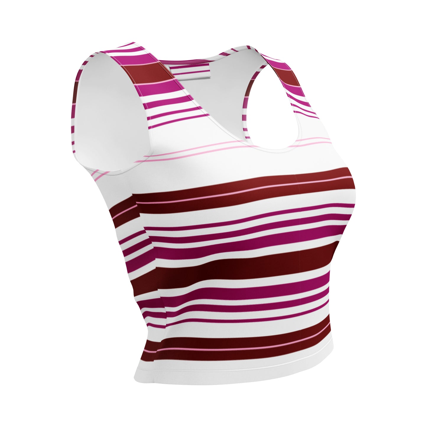 Women's Purple Striped Crop Top - Activewear Well