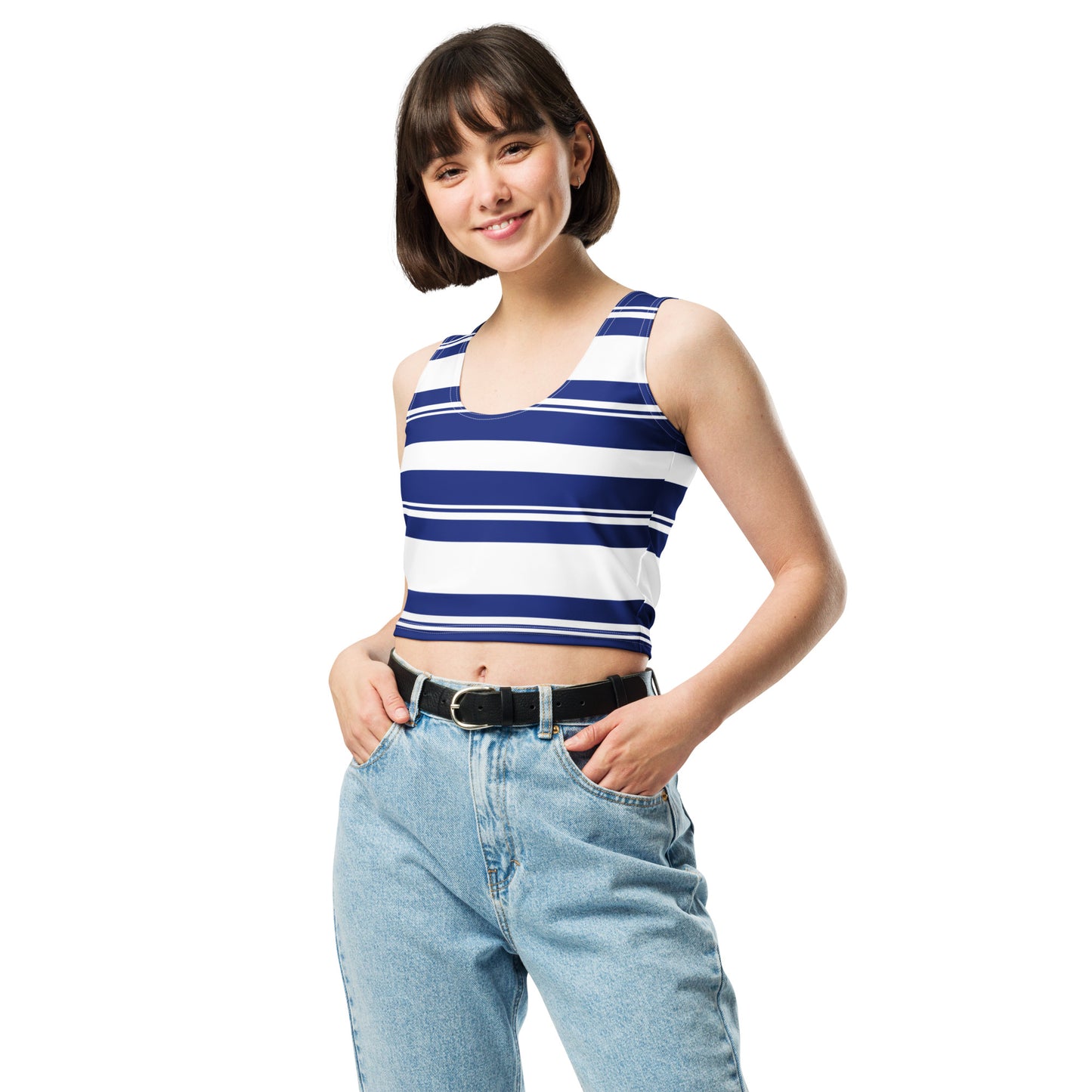Women's Striped Crop Top - Activewear Well
