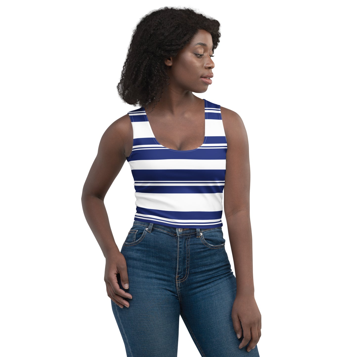 Women's Striped Crop Top - Activewear Well
