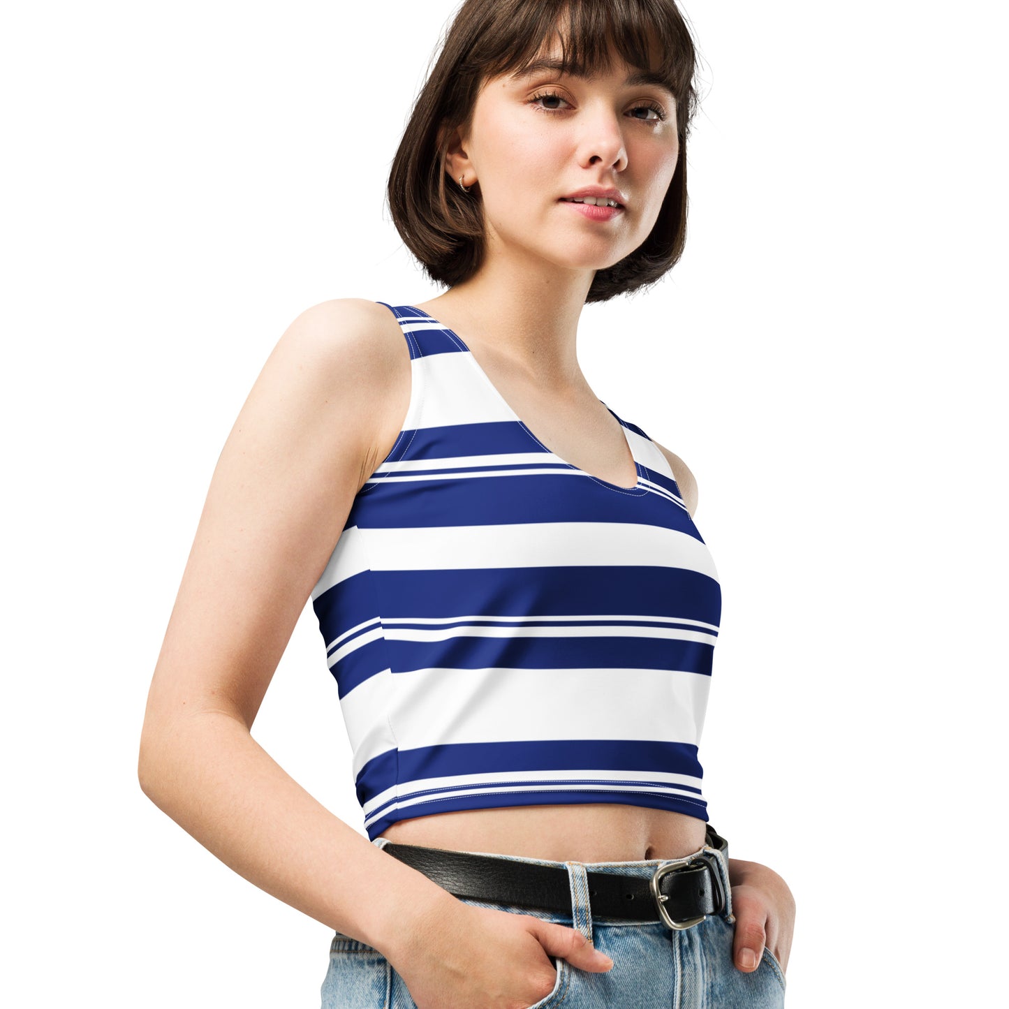 Women's Striped Crop Top - Activewear Well
