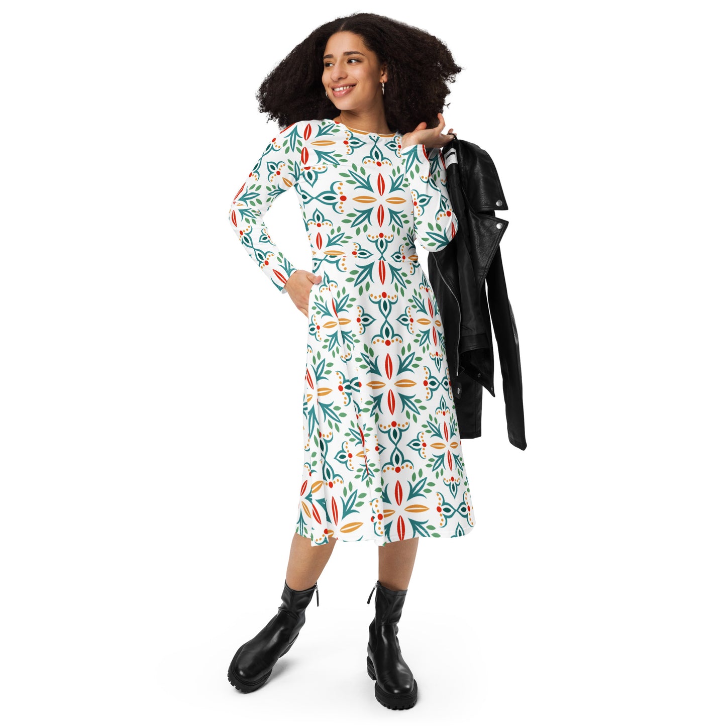 Ava Long Sleeve Midi Dress - Activewear Well
