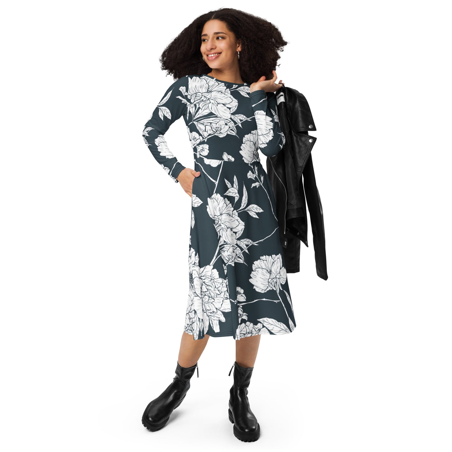 Ruby Long Sleeve Midi Dress - Activewear Well