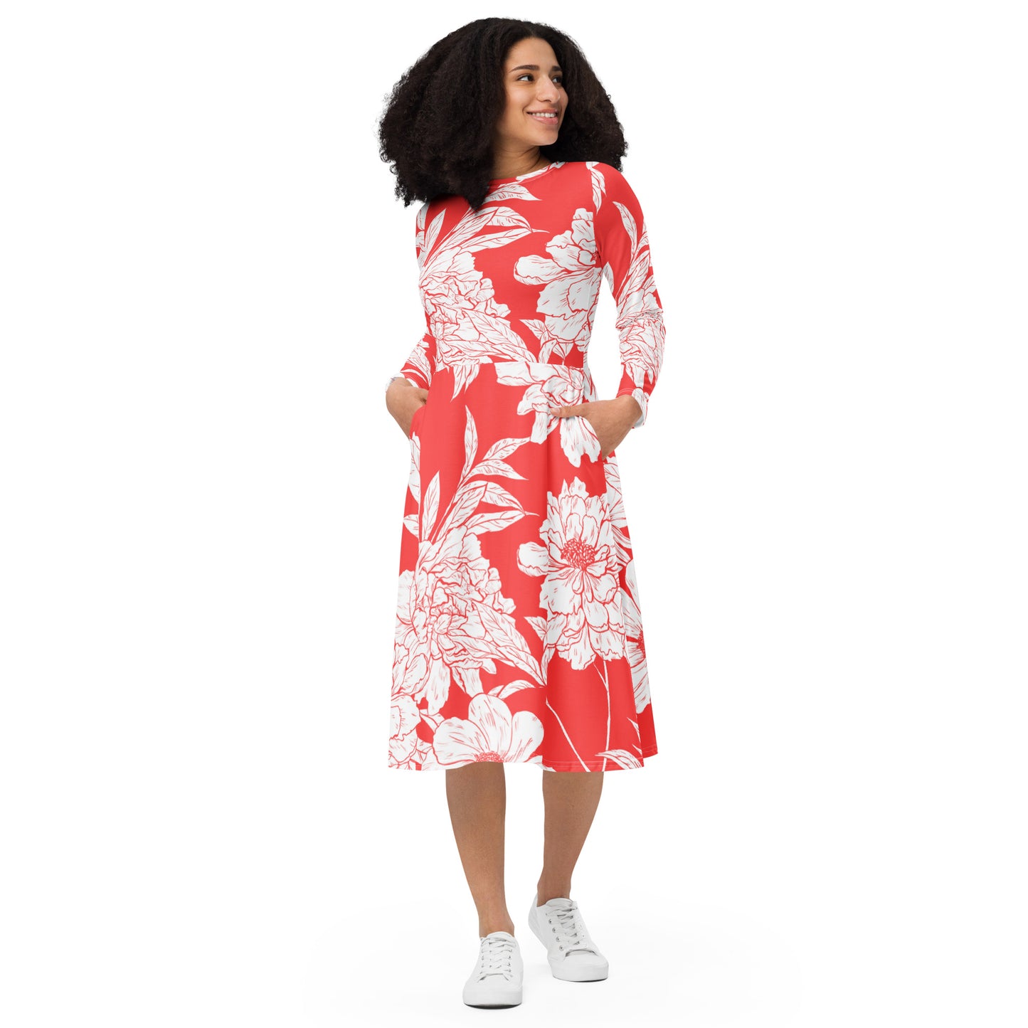 Emily Long Sleeve Midi Dress - Activewear Well
