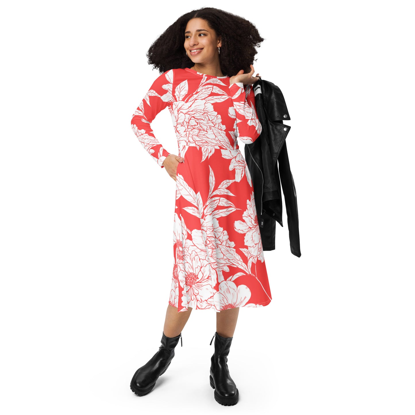 Emily Long Sleeve Midi Dress - Activewear Well