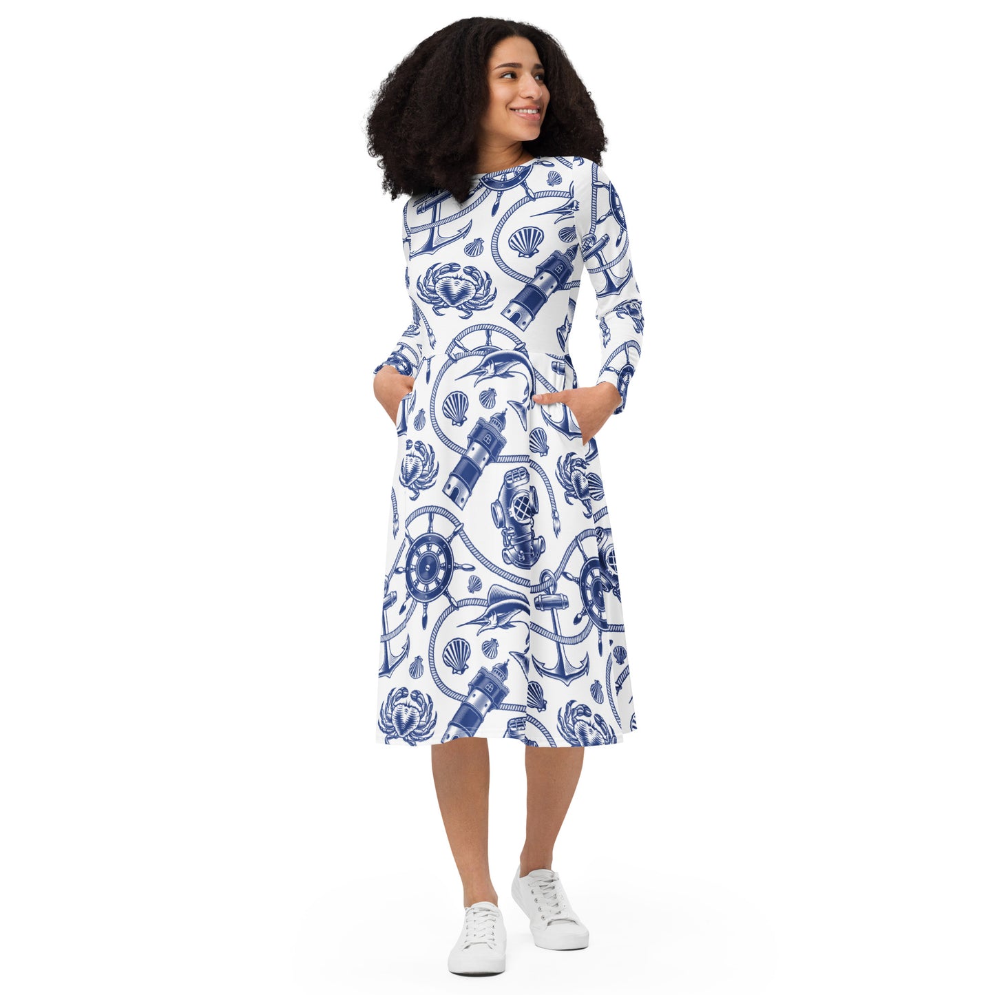 Ariana Long Sleeve Midi Dress - Activewear Well