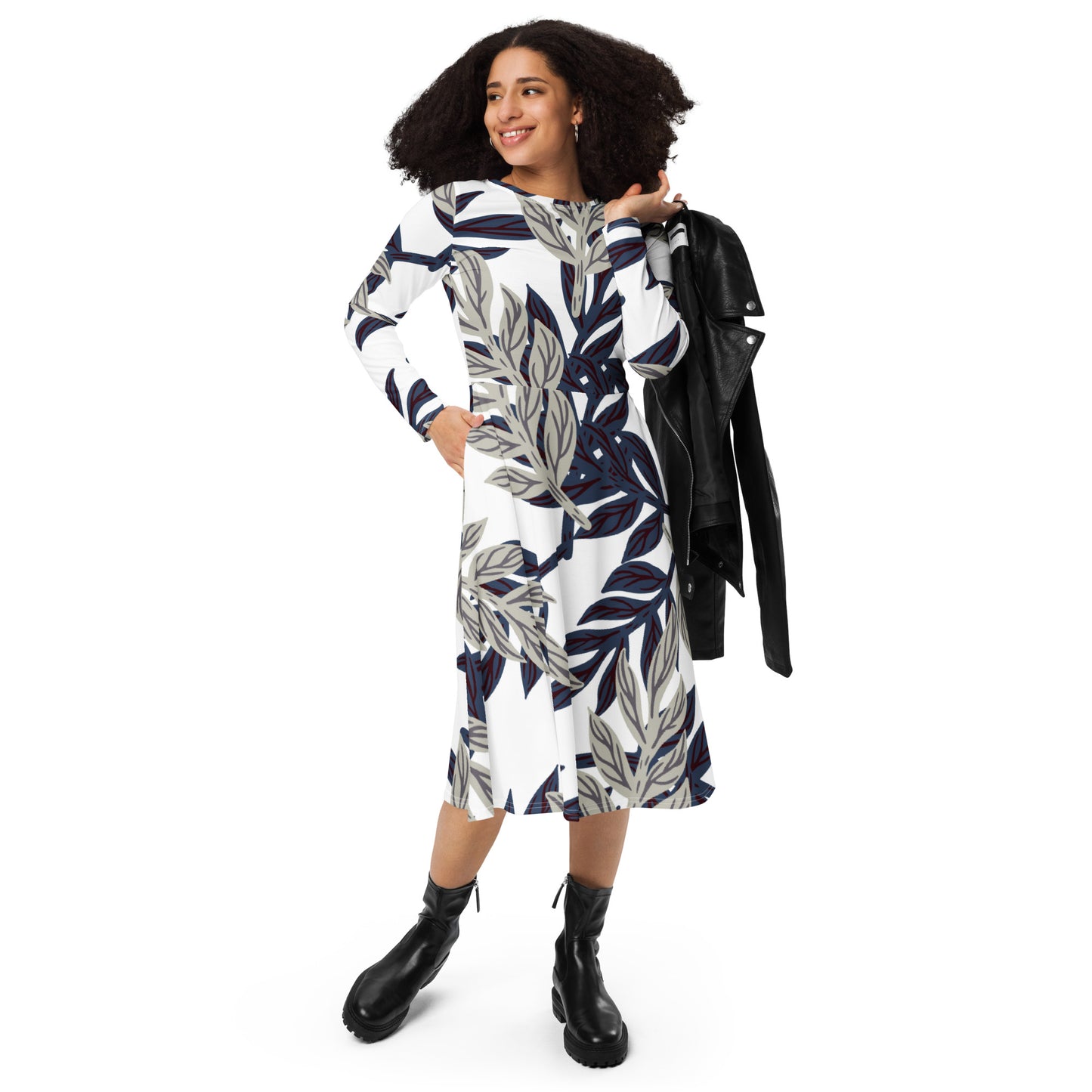 Ashley Long Sleeve Midi Dress - Activewear Well