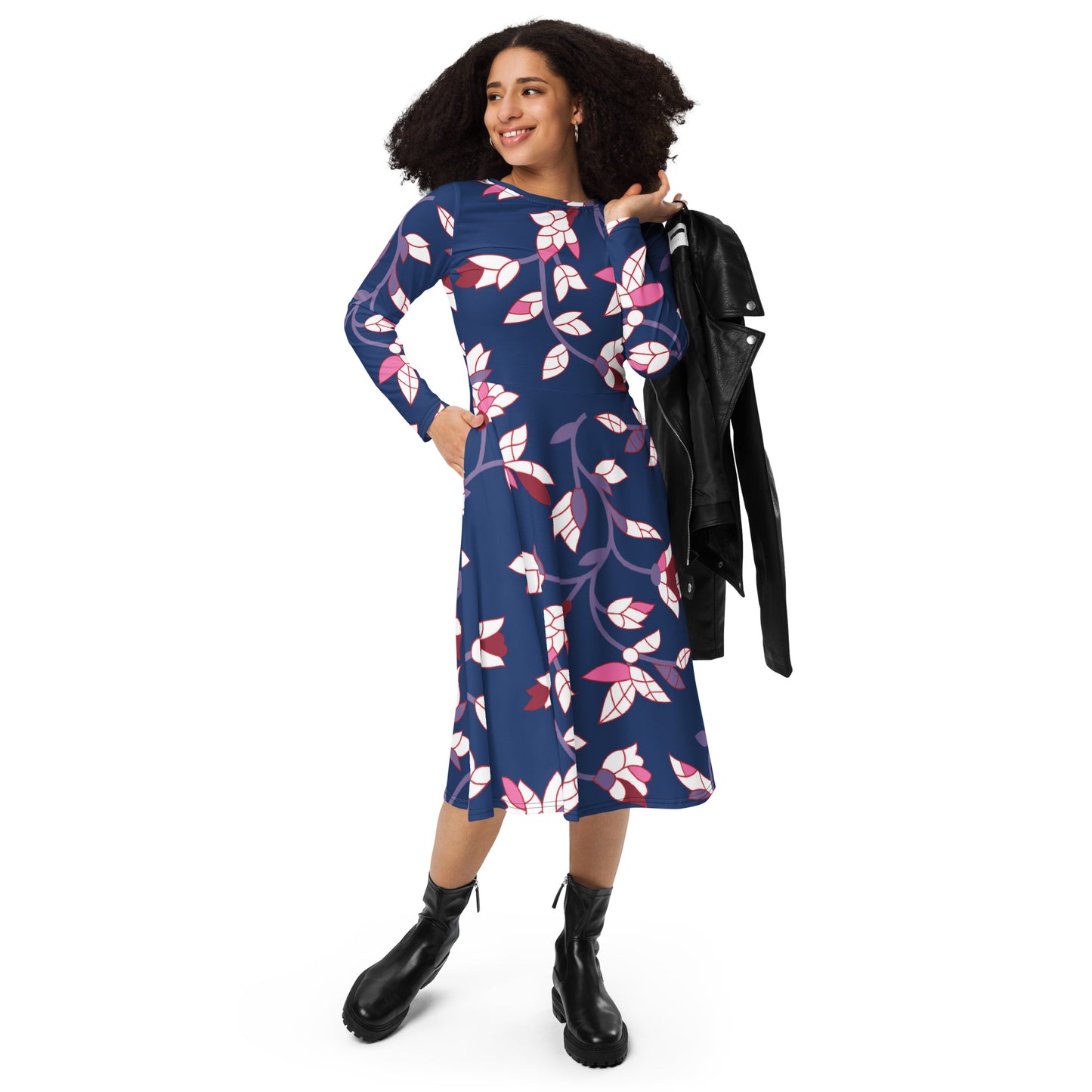 Kelly Long Sleeve Midi Dress - Activewear Well