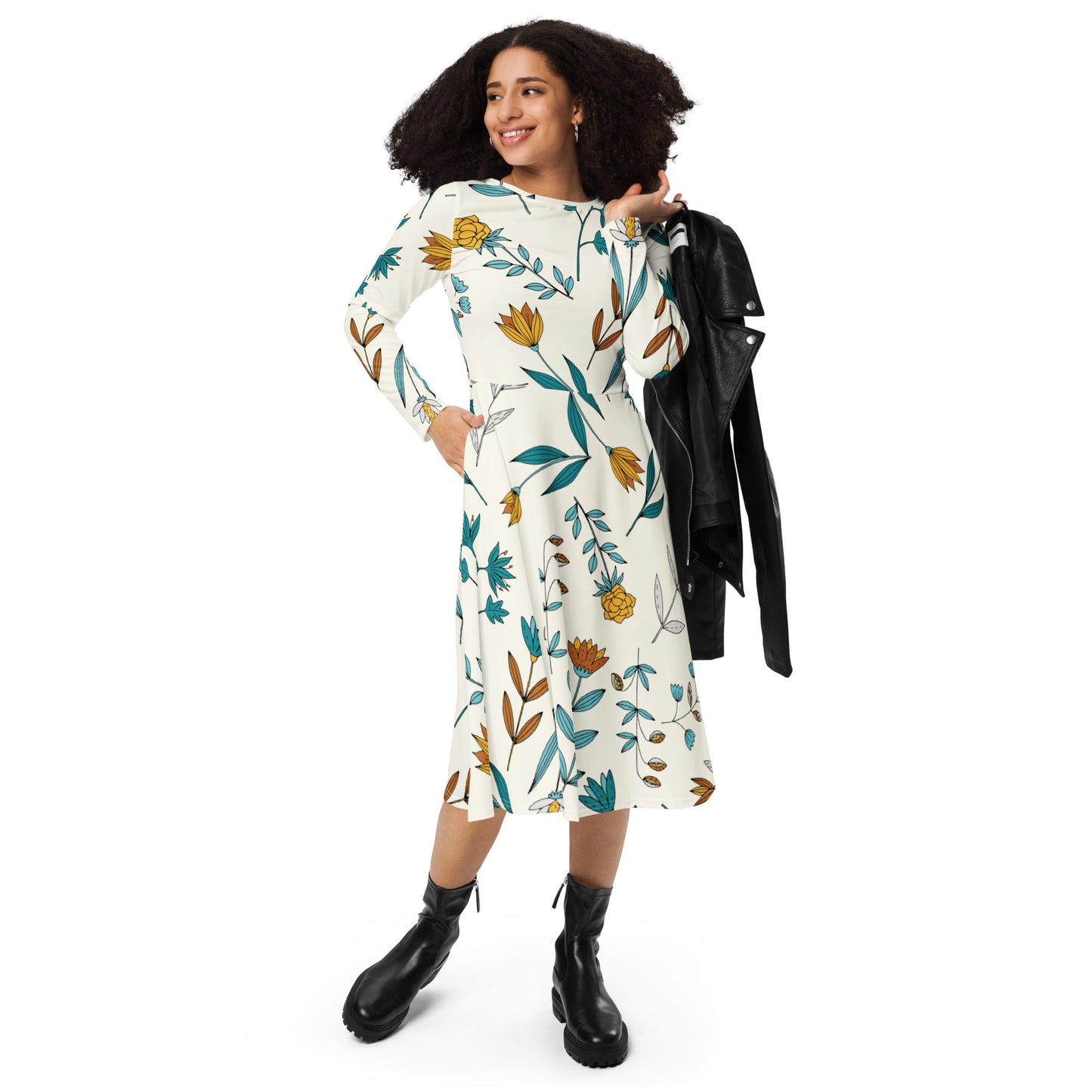 Tricia Long Sleeve Midi Dress - Activewear Well