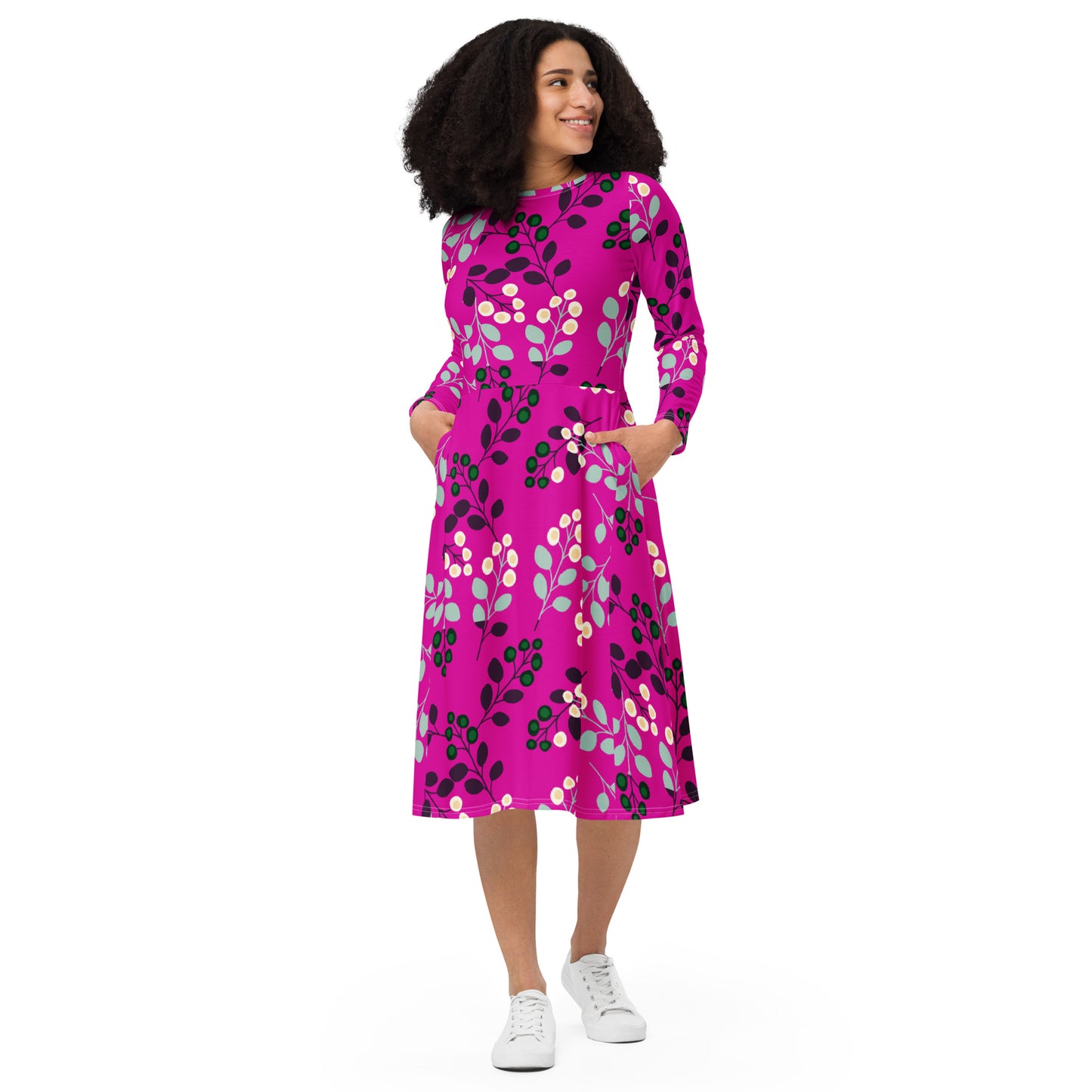 Abigail Long Sleeve Midi Dress - Activewear Well