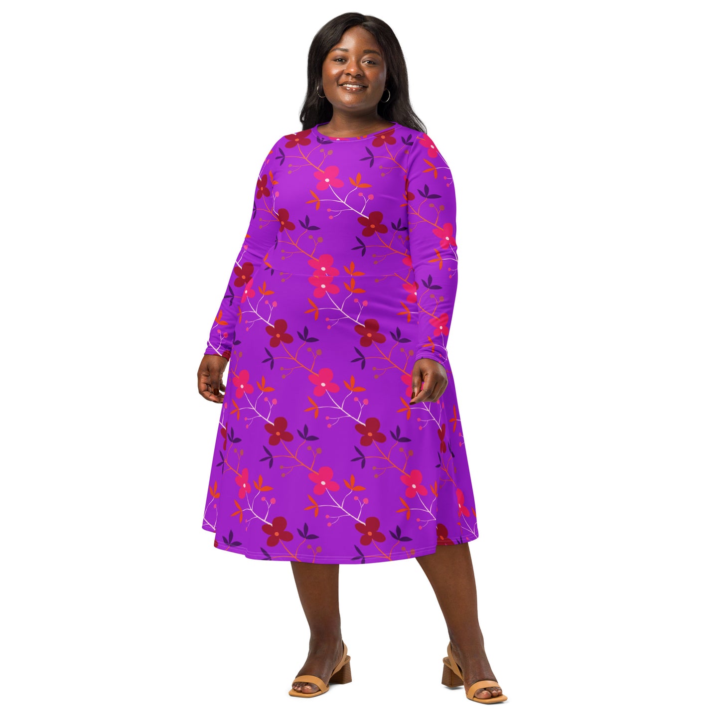 Kayla Long Sleeve Midi Dress - Activewear Well