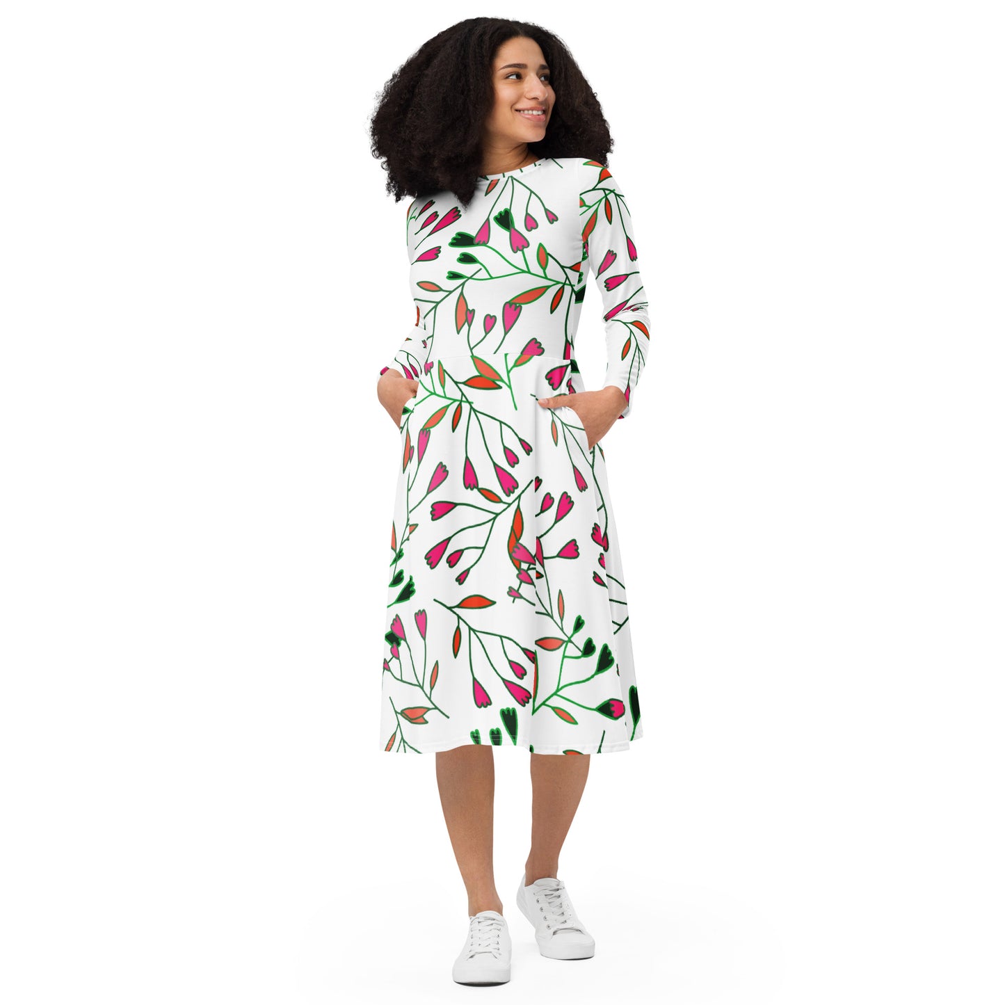 Joyce Long Sleeve Midi Dress - Activewear Well
