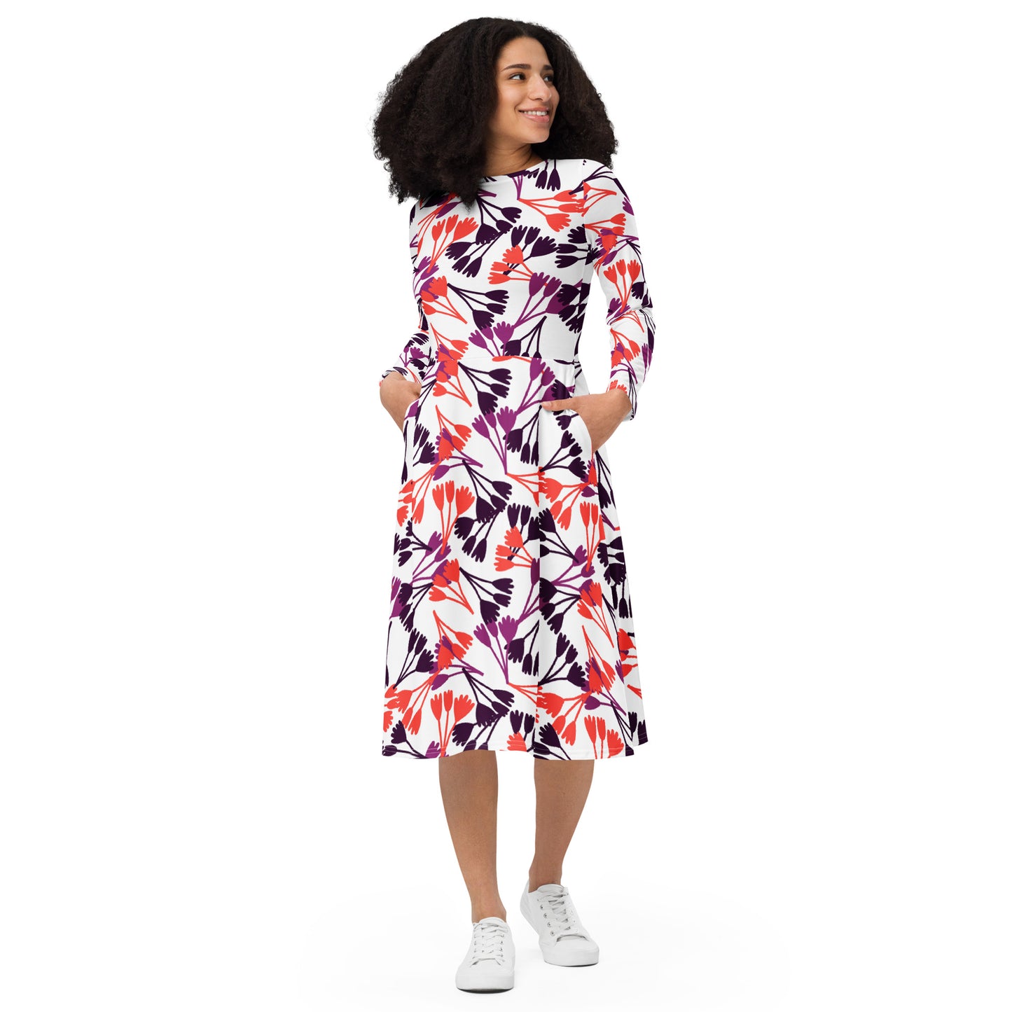 Staci Long Sleeve Midi Dress - Activewear Well