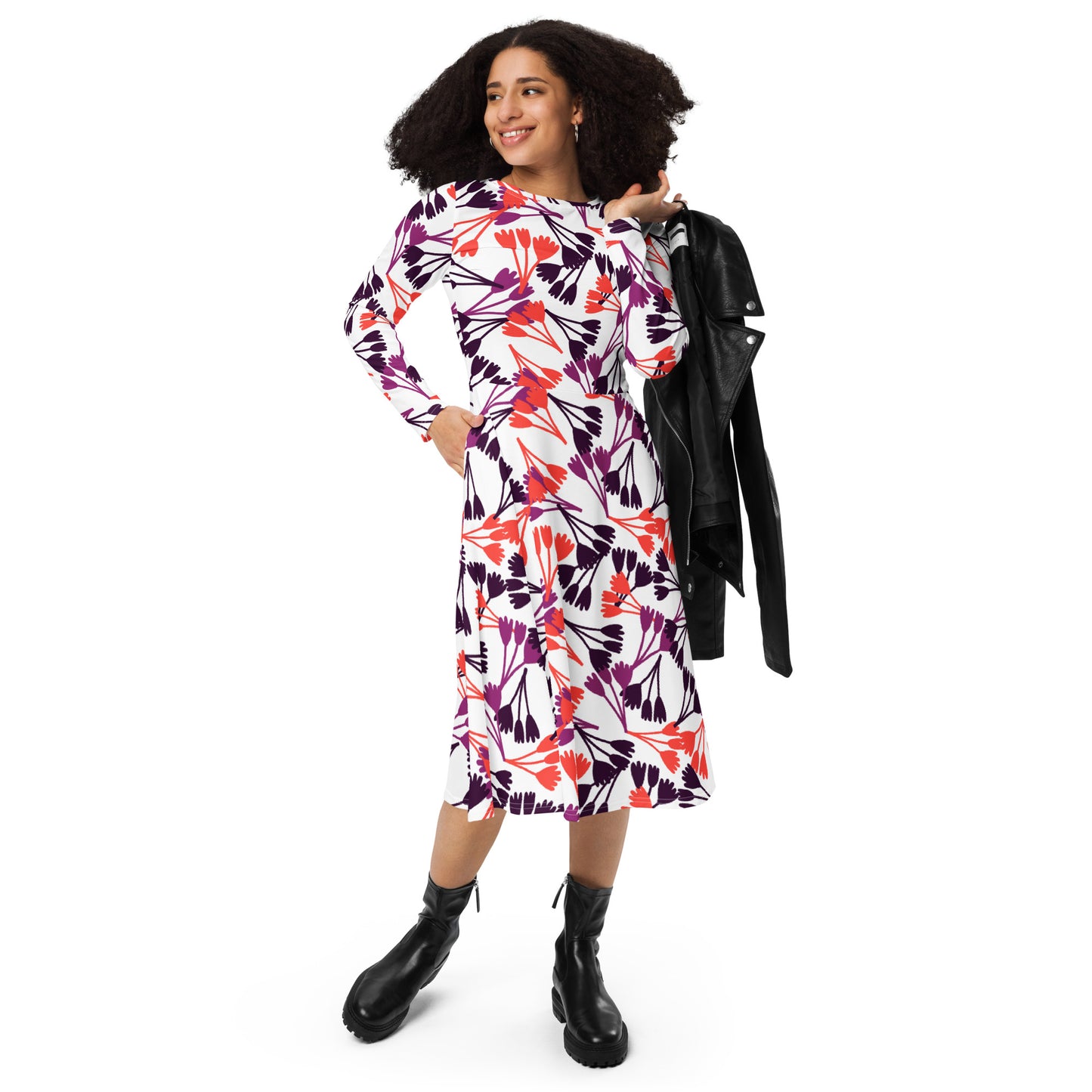 Staci Long Sleeve Midi Dress - Activewear Well