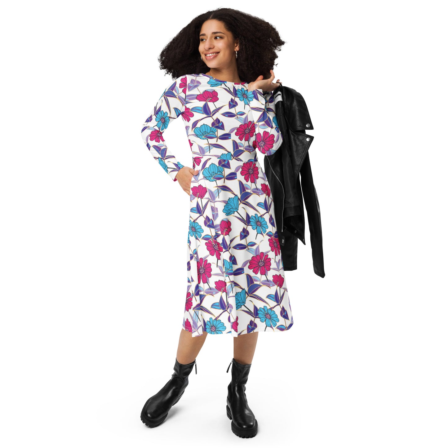 Meryl Long Sleeve Midi Dress - Activewear Well