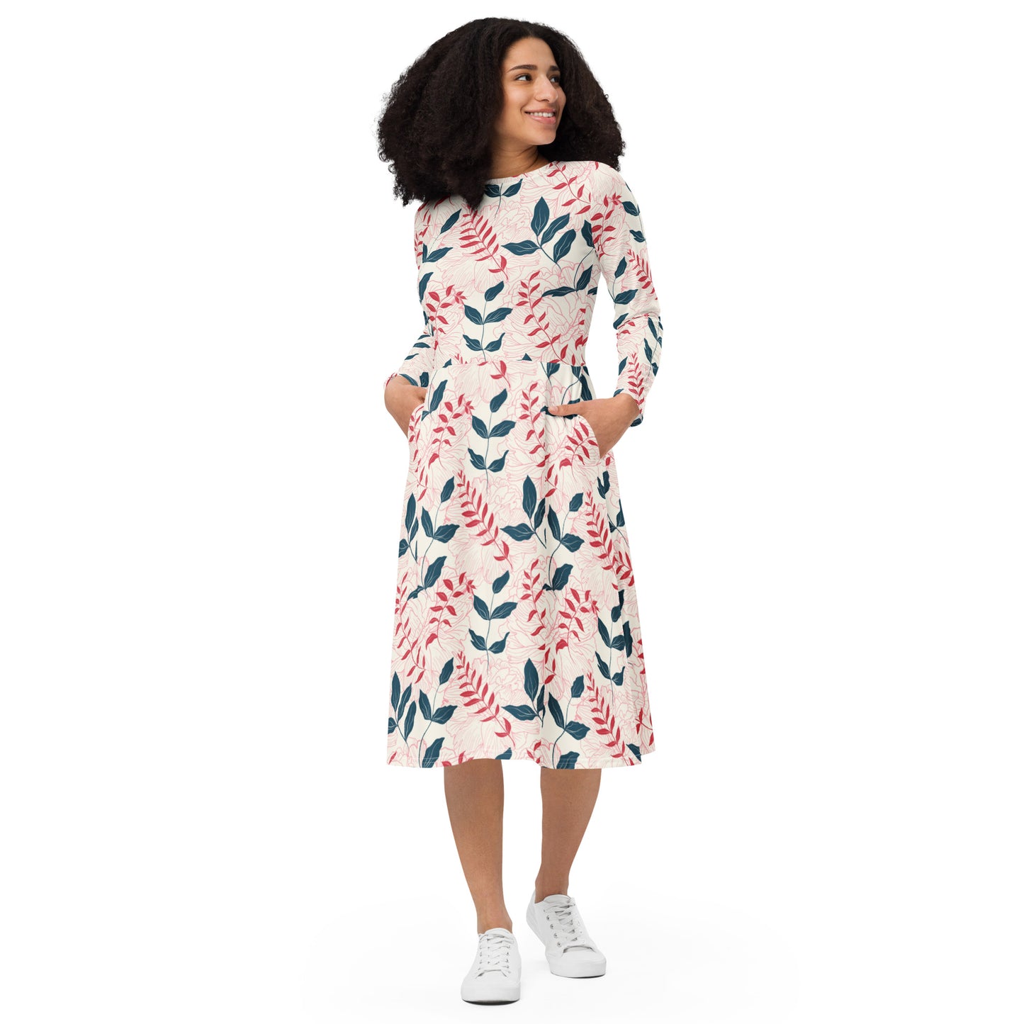 Sally Long Sleeve Midi Dress - Activewear Well