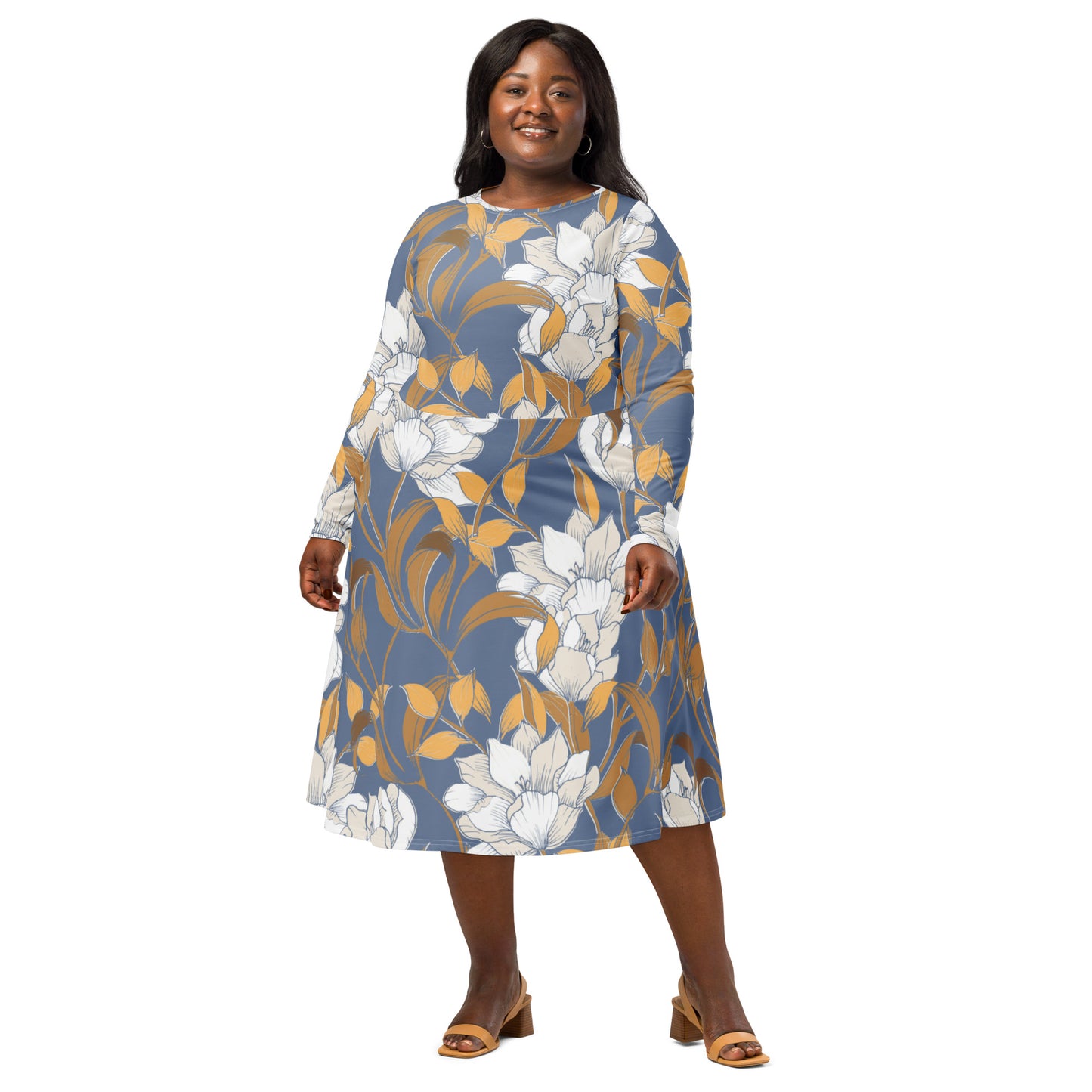 Kristen Long Sleeve Midi Dress - Activewear Well