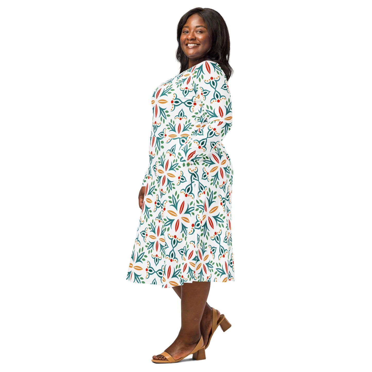 Ava Long Sleeve Midi Dress - Activewear Well