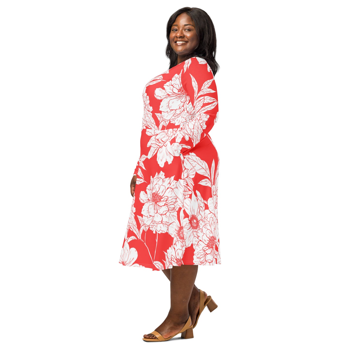 Emily Long Sleeve Midi Dress - Activewear Well