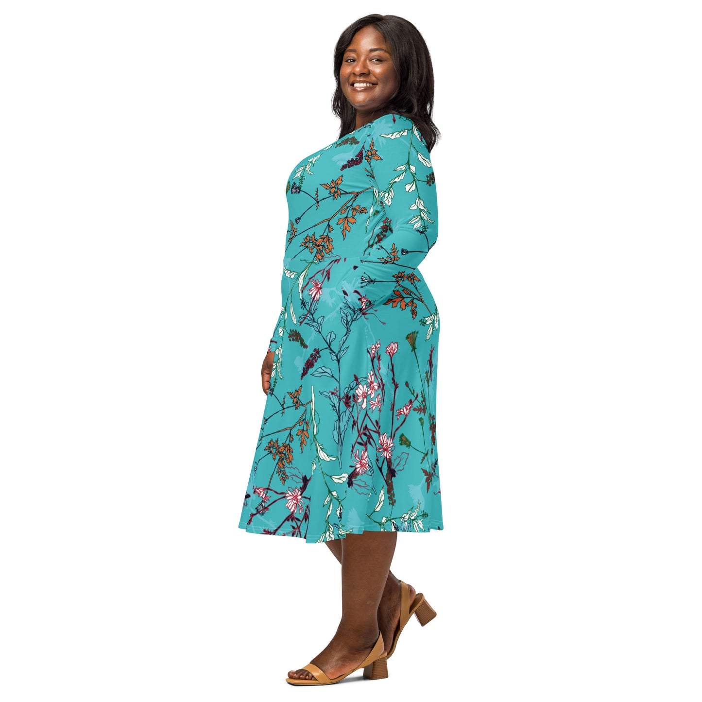 Hailey Long Sleeve Midi Dress - Activewear Well