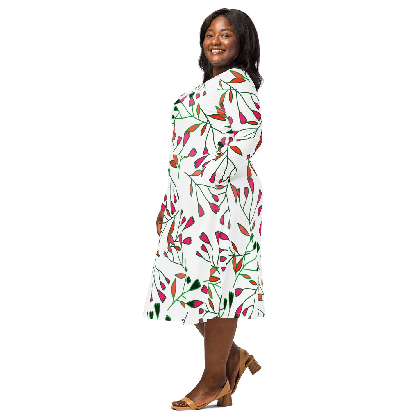 Joyce Long Sleeve Midi Dress - Activewear Well