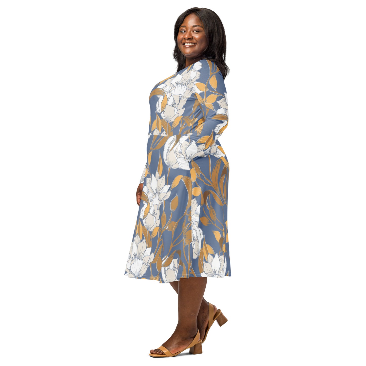 Kristen Long Sleeve Midi Dress - Activewear Well