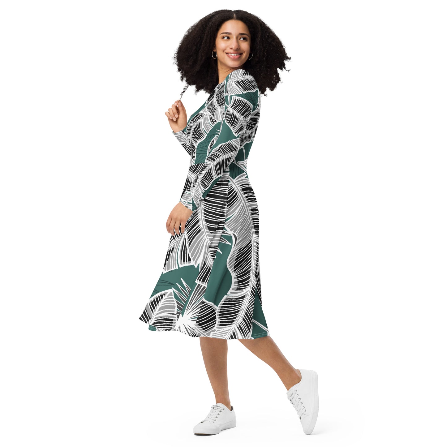 Olivia Long Sleeve Midi Dress - Activewear Well