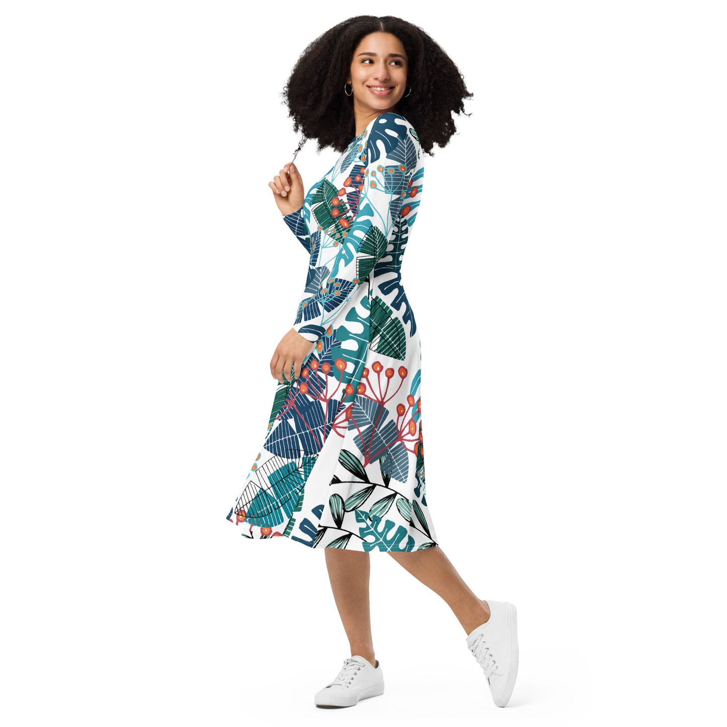 Abby Long Sleeve Midi Dress - Activewear Well