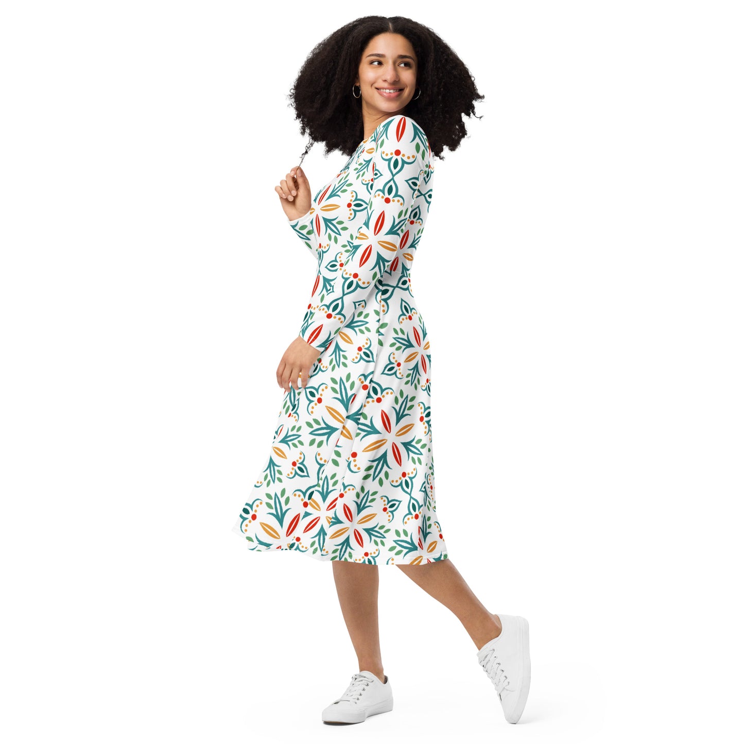 Ava Long Sleeve Midi Dress - Activewear Well